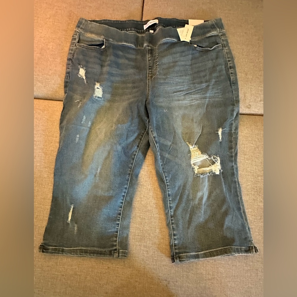 Lane Bryant Distressed Blue Women's Capris